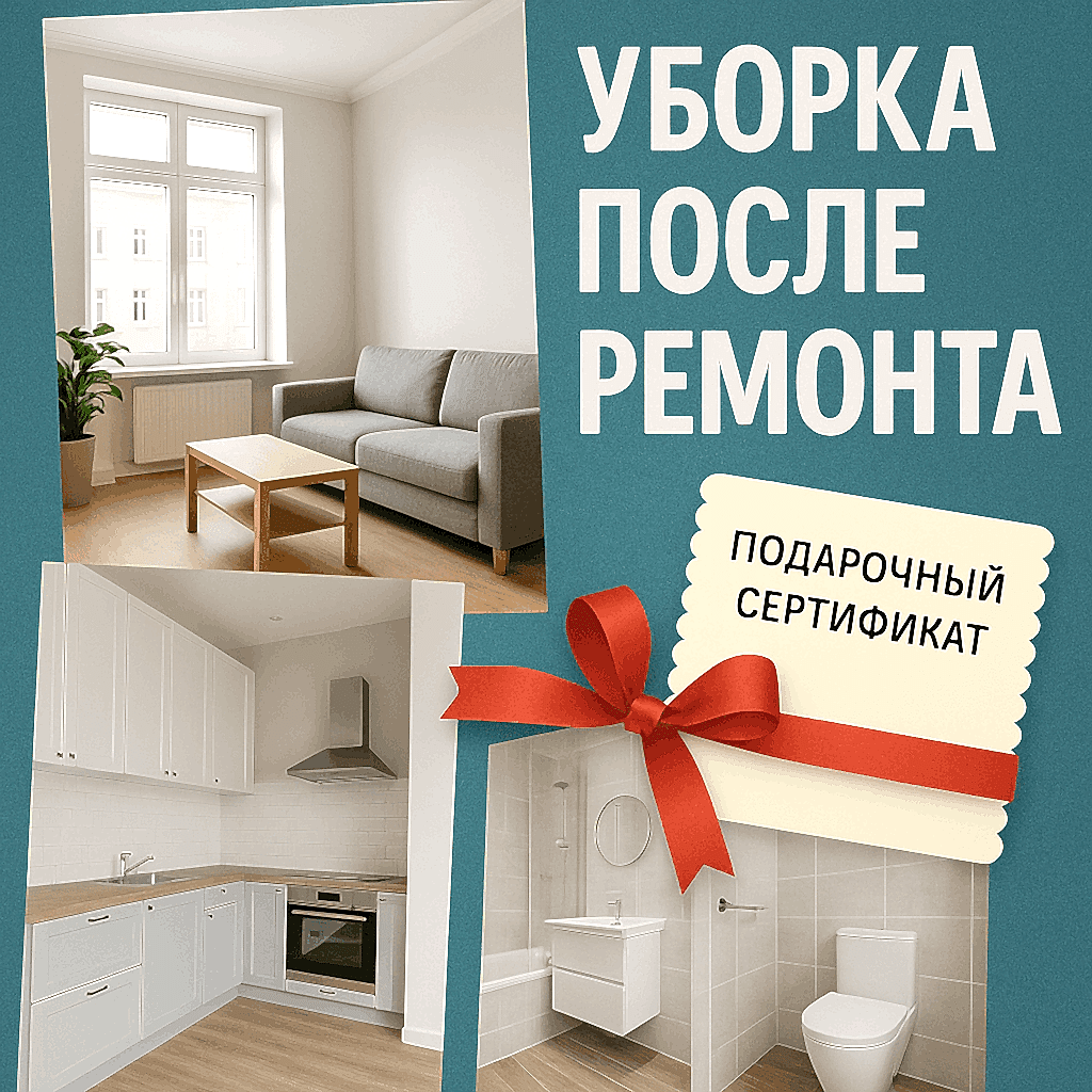 Подарочный сертификат на уборку после ремонта